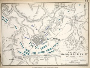 Malo-Jaroslawitz战役地图，由威廉·布莱克伍德和儿子出版，爱丁堡和伦敦，1848年（手工彩色雕刻）